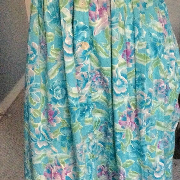 Vintage blue floral print dress - Picture 4 of 9